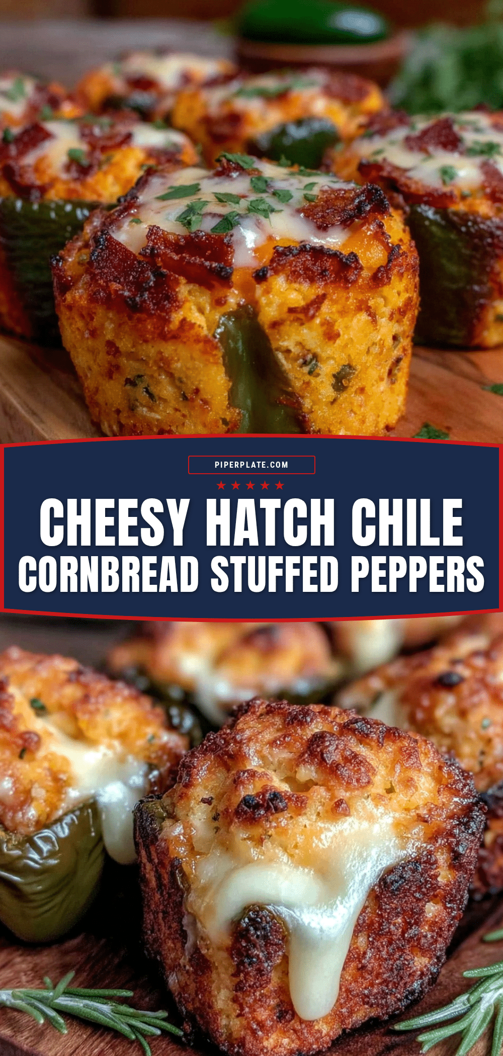 Hatch chile cornbread stuffed peppers recipe