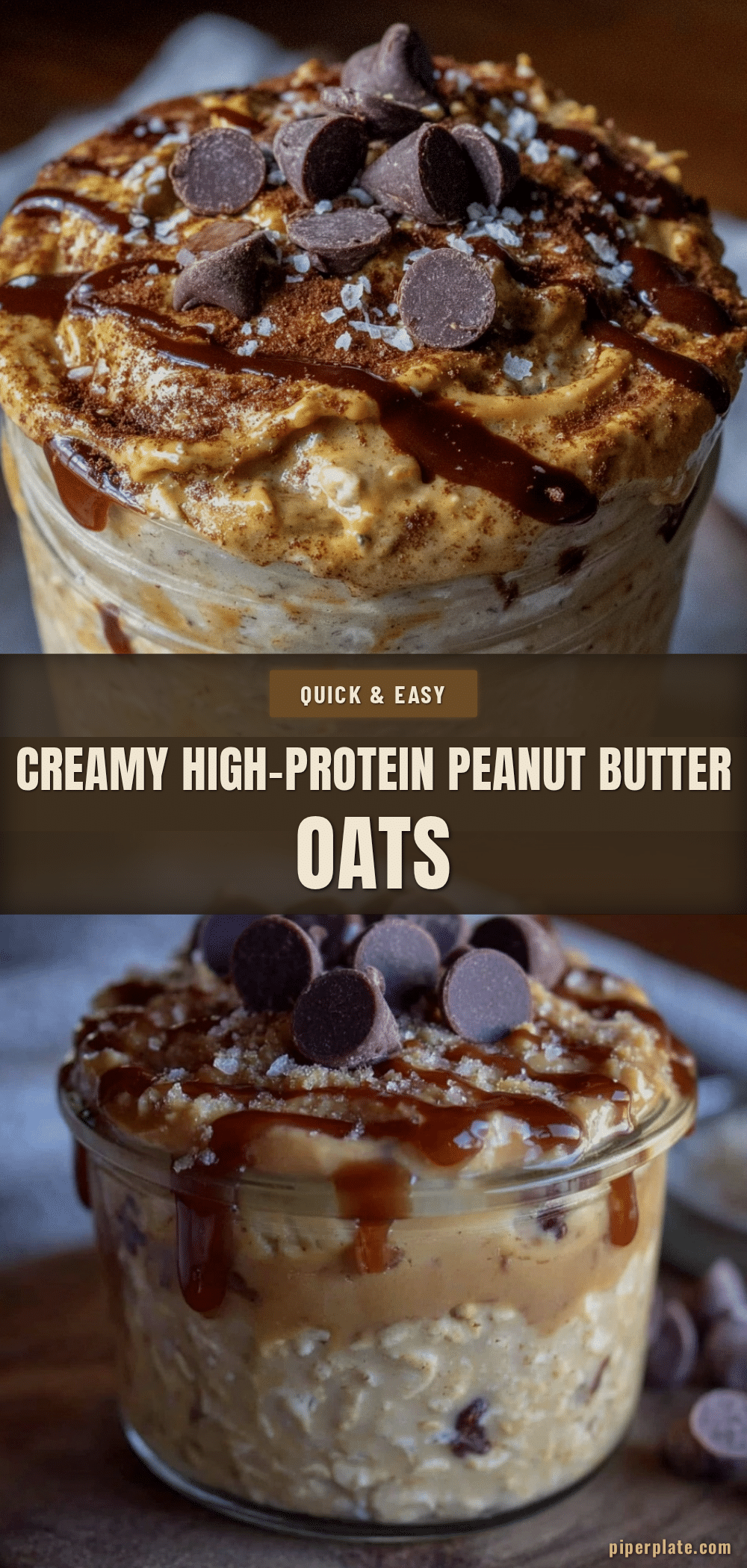 high-protein peanut butter chocolate chip overnight oats recipe