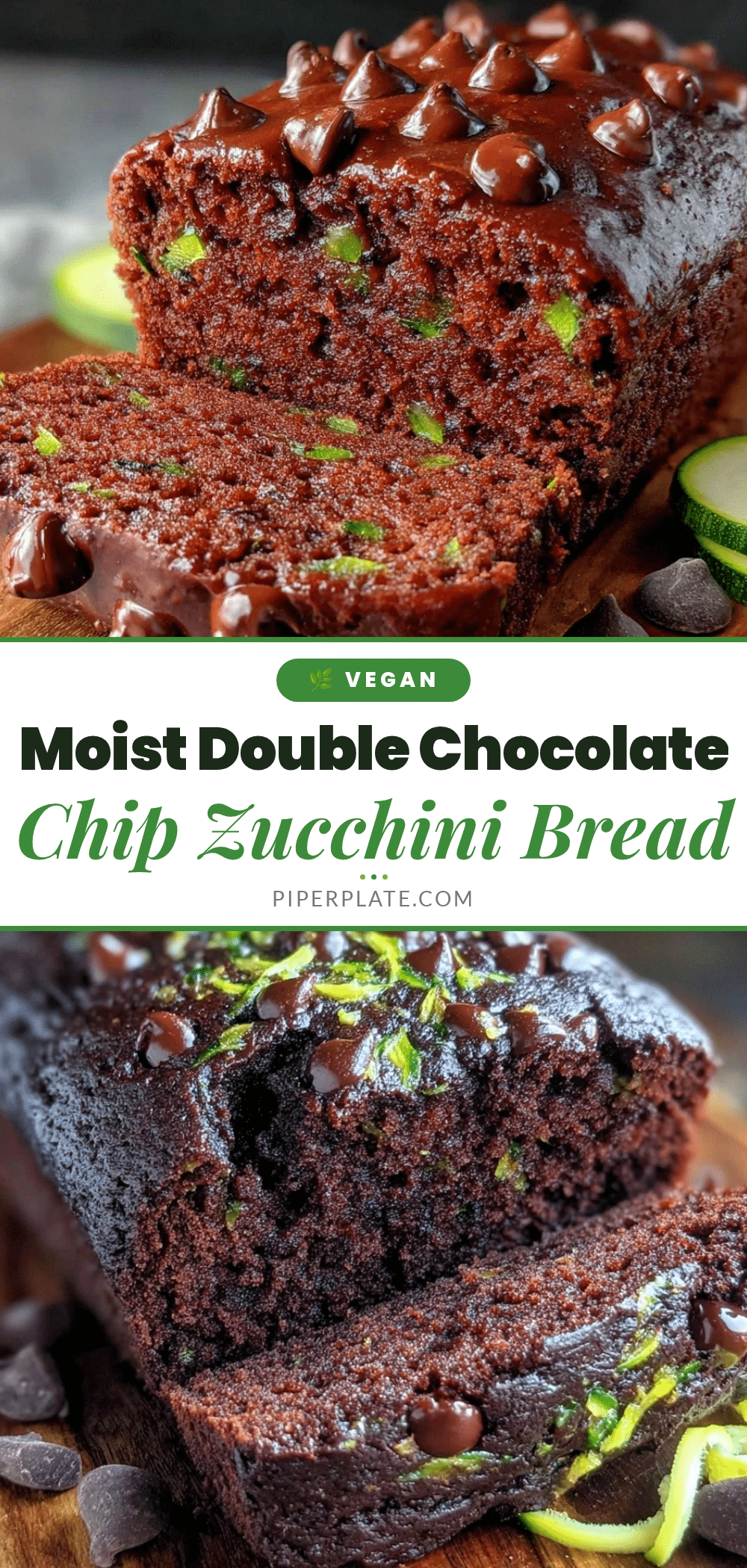 moist double chocolate chip zucchini bread recipe