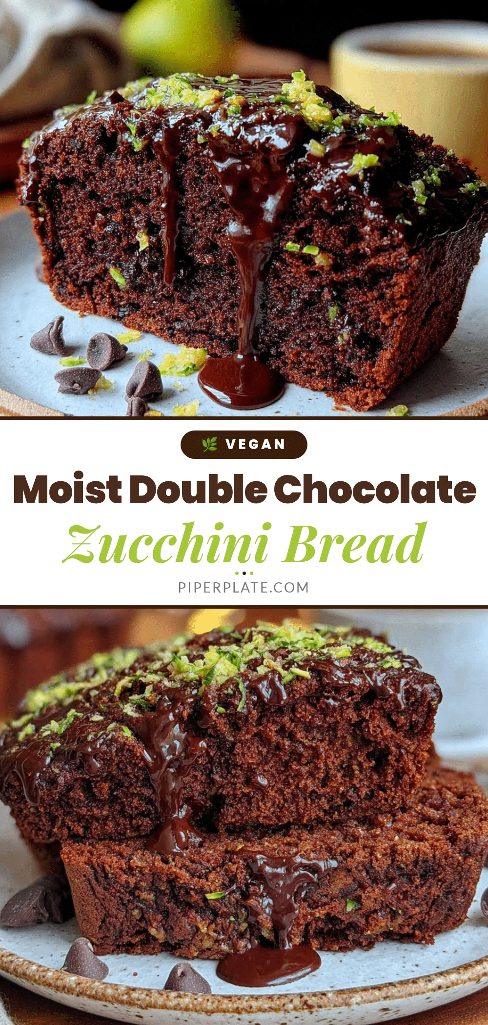 moist double chocolate zucchini bread recipe