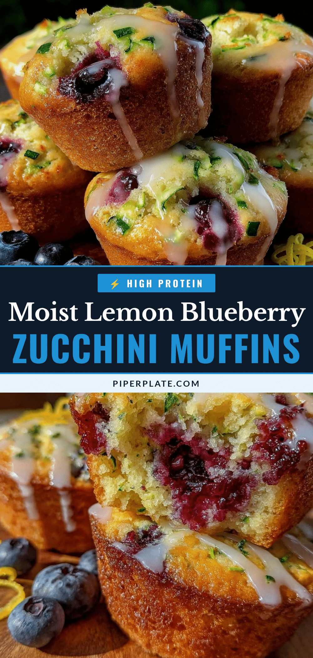 moist lemon blueberry zucchini muffins recipe