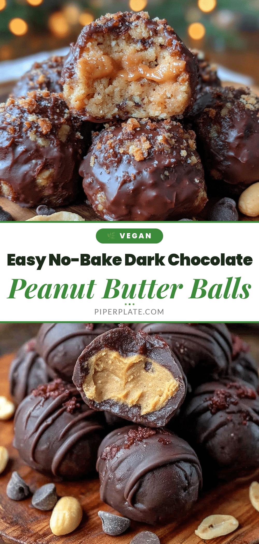 no-bake dark chocolate peanut butter protein balls recipe
