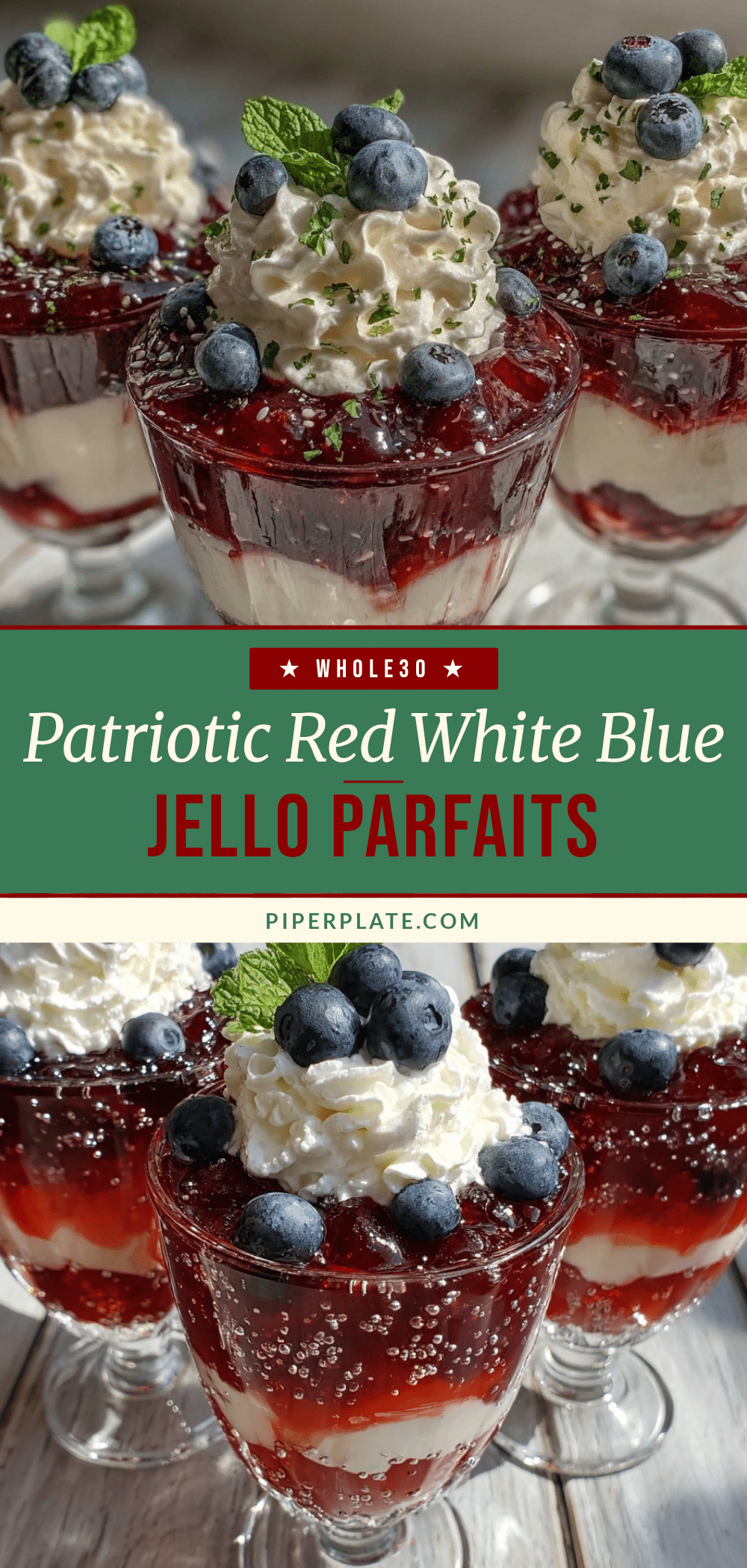 red white and blue layered jello parfaits recipe