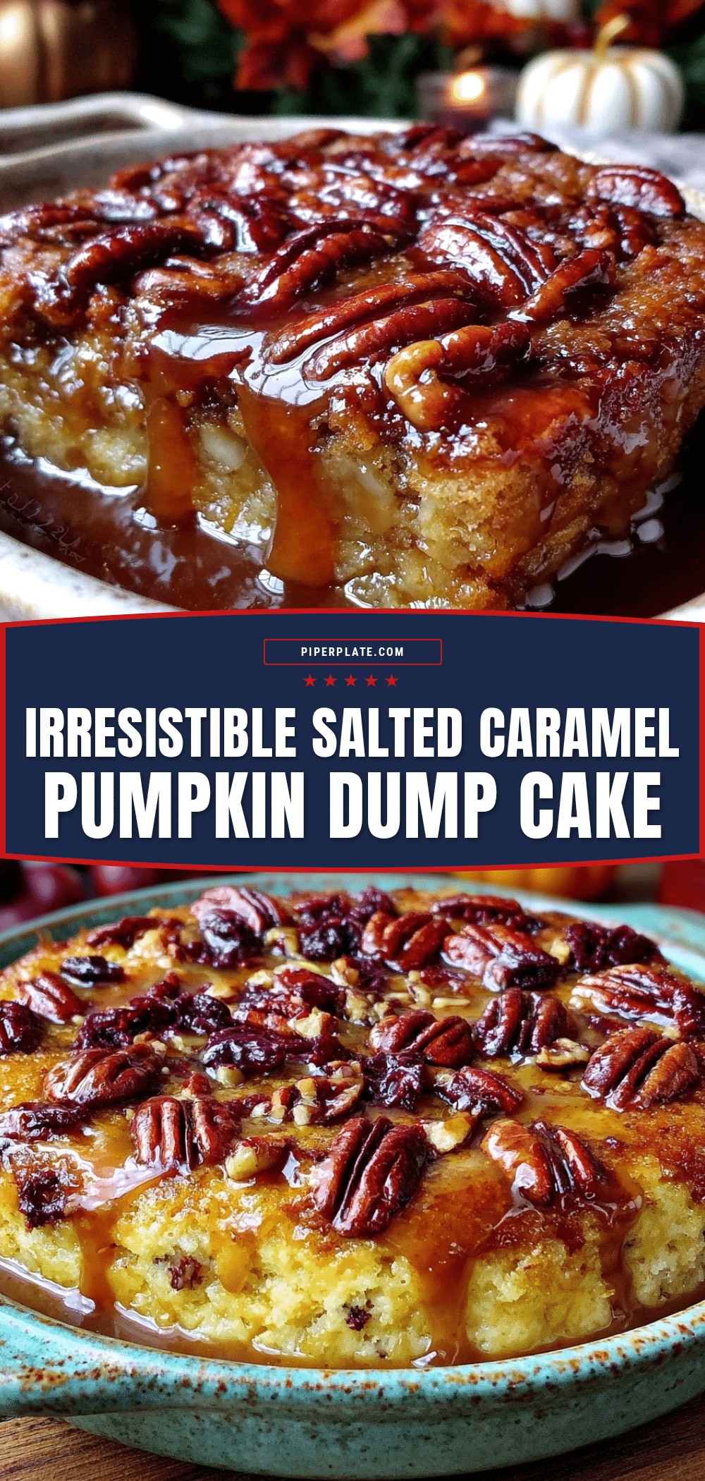 salted caramel pumpkin dump cake recipe
