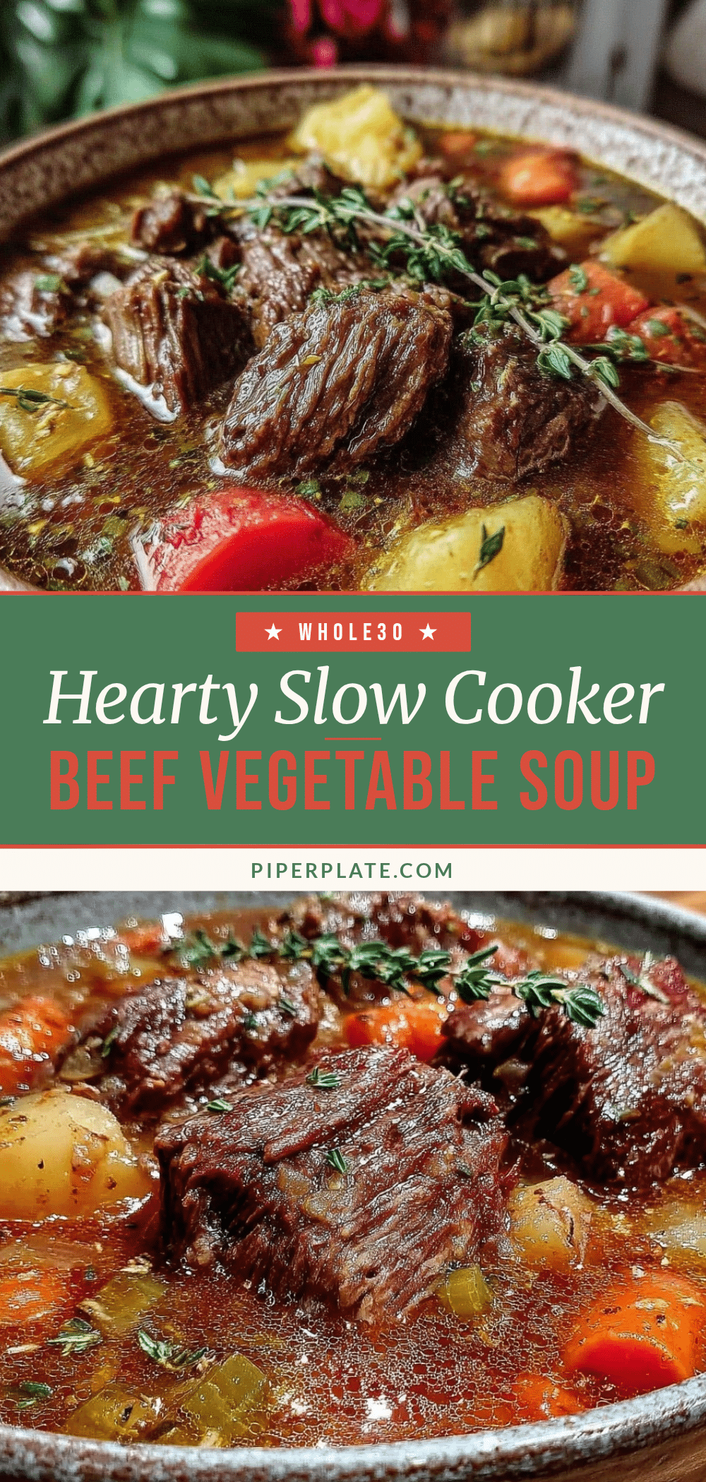 slow cooker beef and vegetable soup recipe