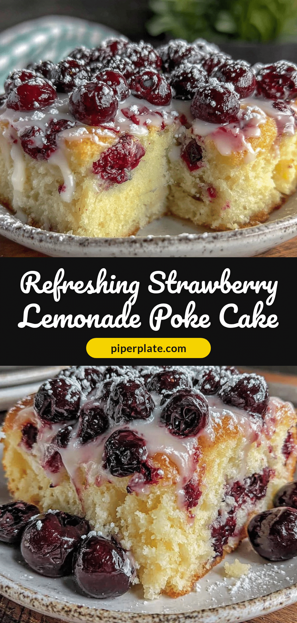 strawberry lemonade poke cake recipe