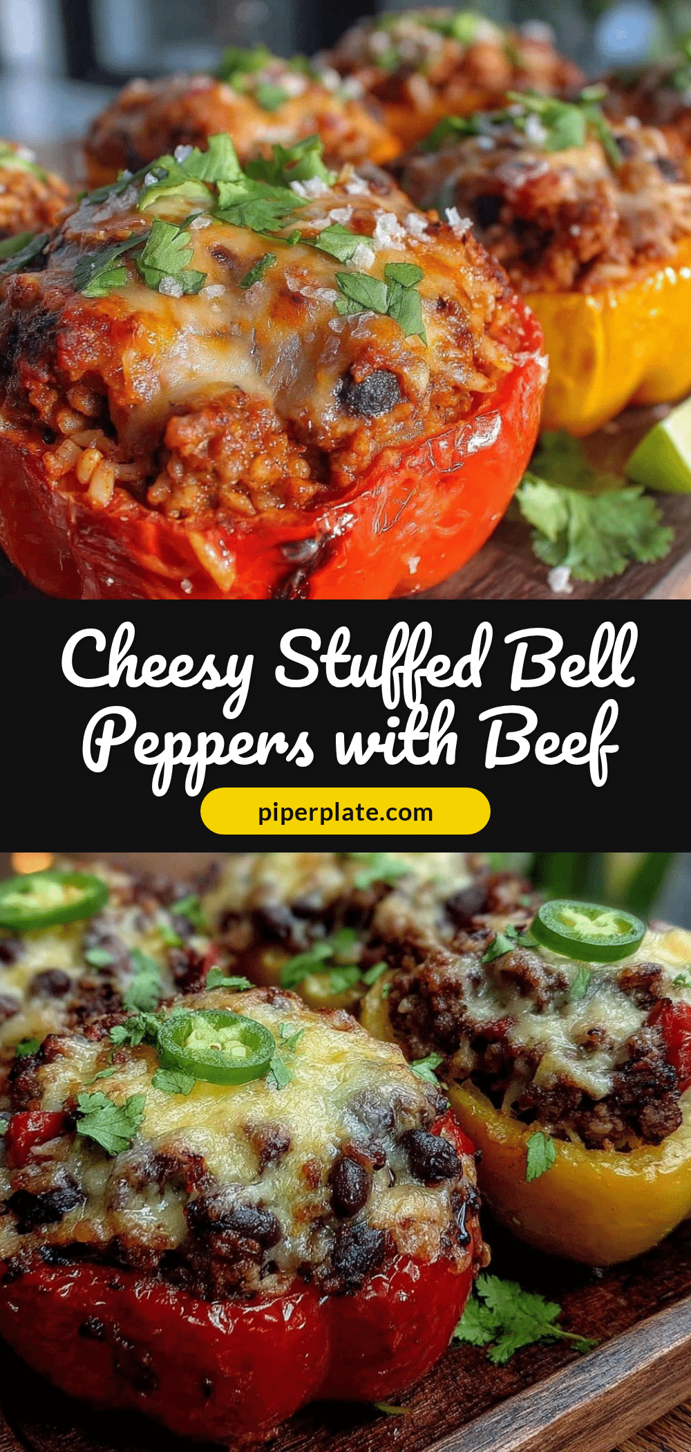 stuffed bell peppers with ground beef and mexican rice recipe