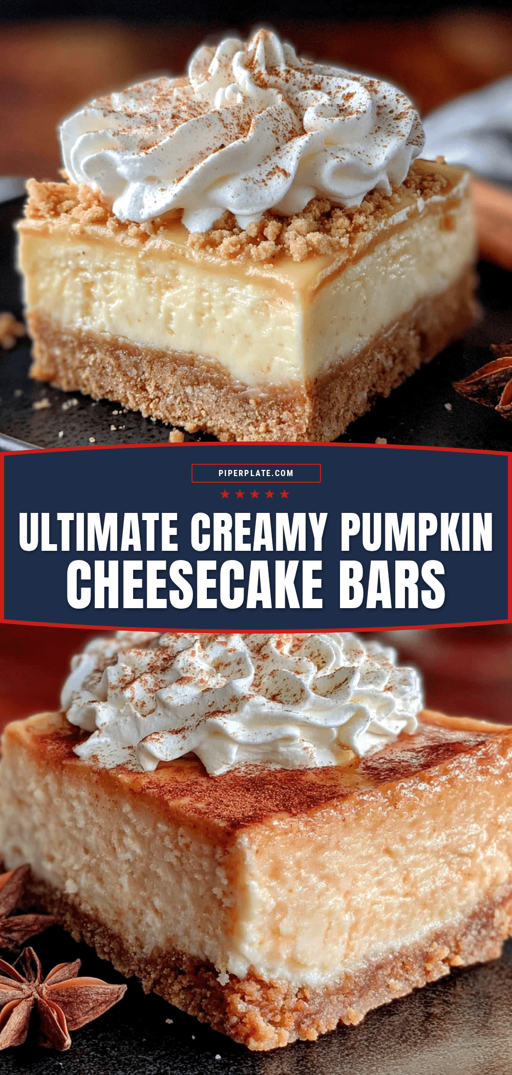 creamy pumpkin pie cheesecake bars recipe