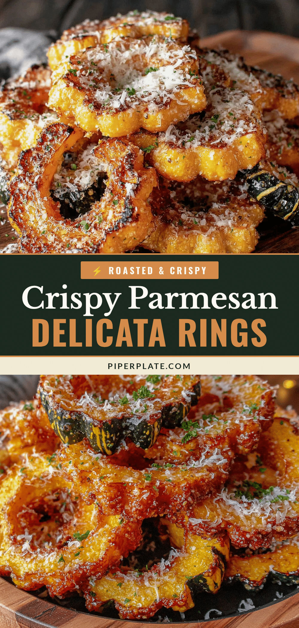 Crispy Parmesan Roasted Delicata Rings recipe
