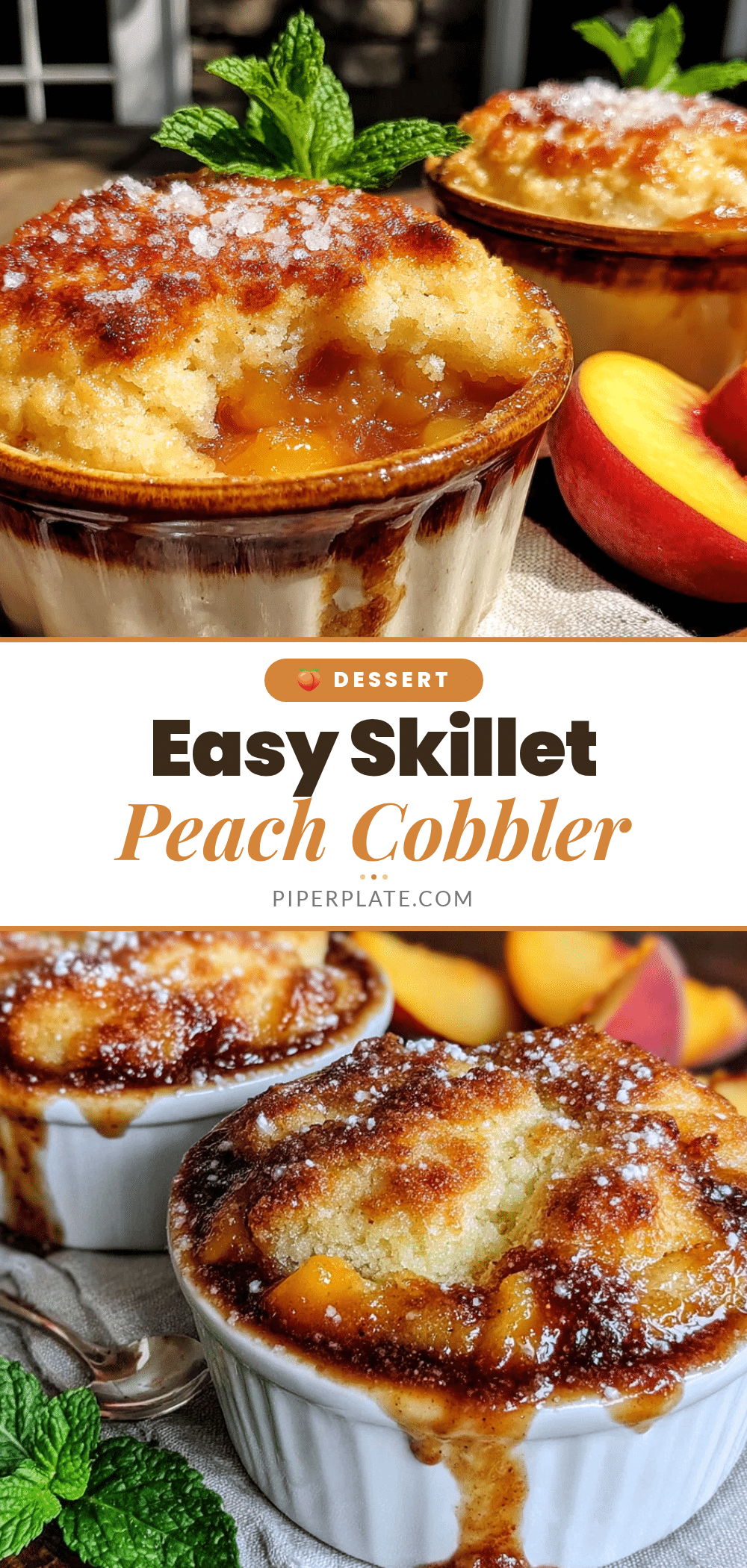 easy skillet peach cobbler for two recipe