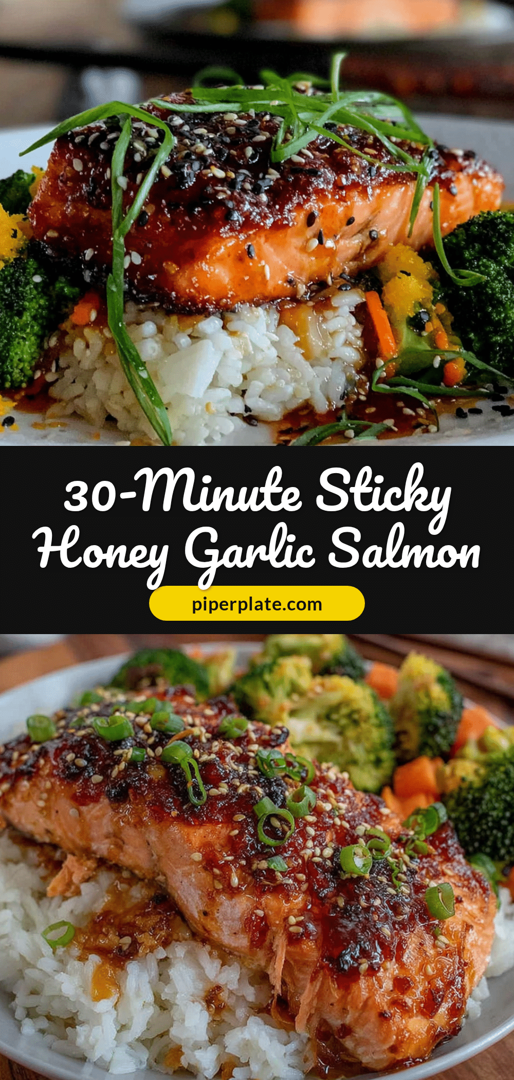 honey garlic salmon bowls recipe