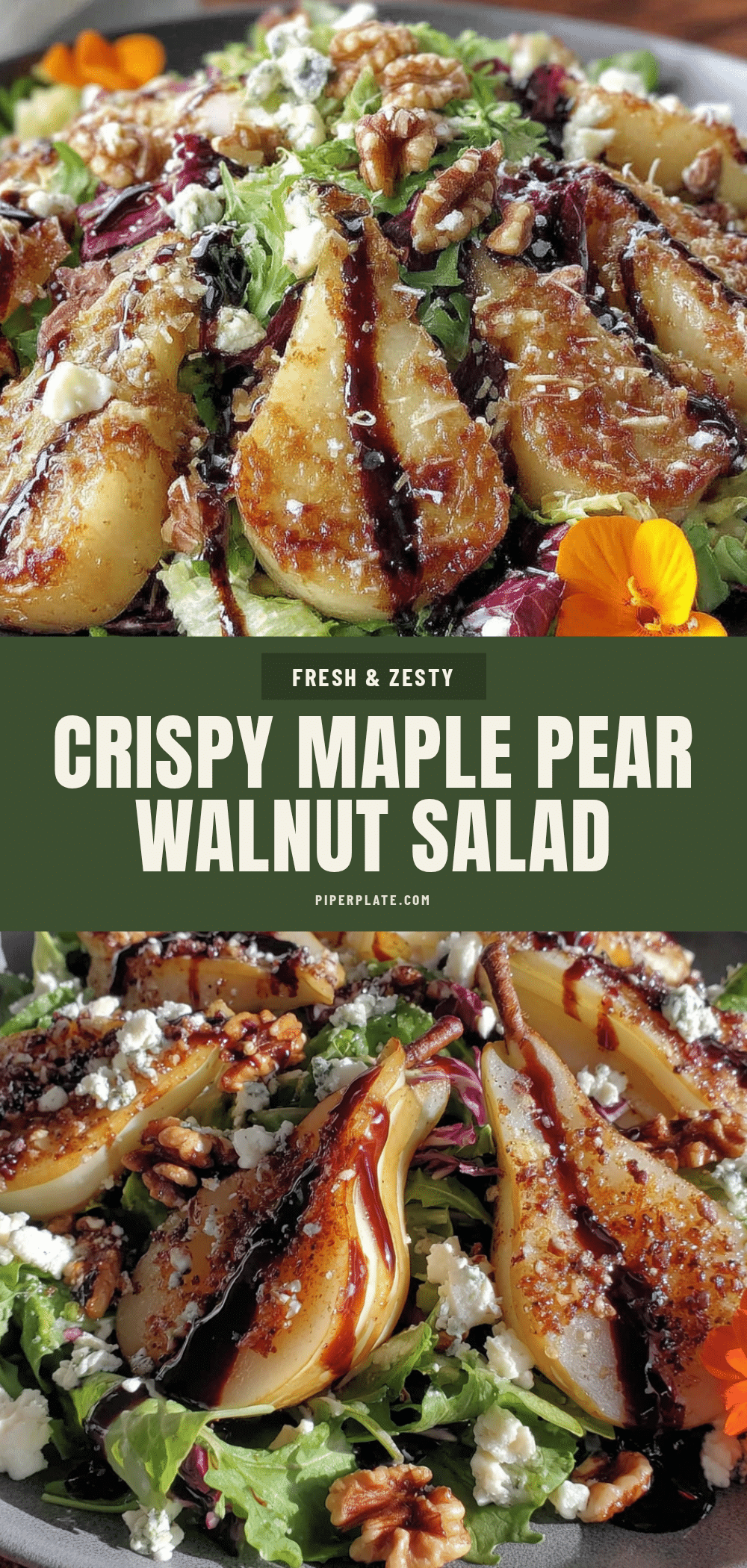 maple roasted pear walnut salad recipe