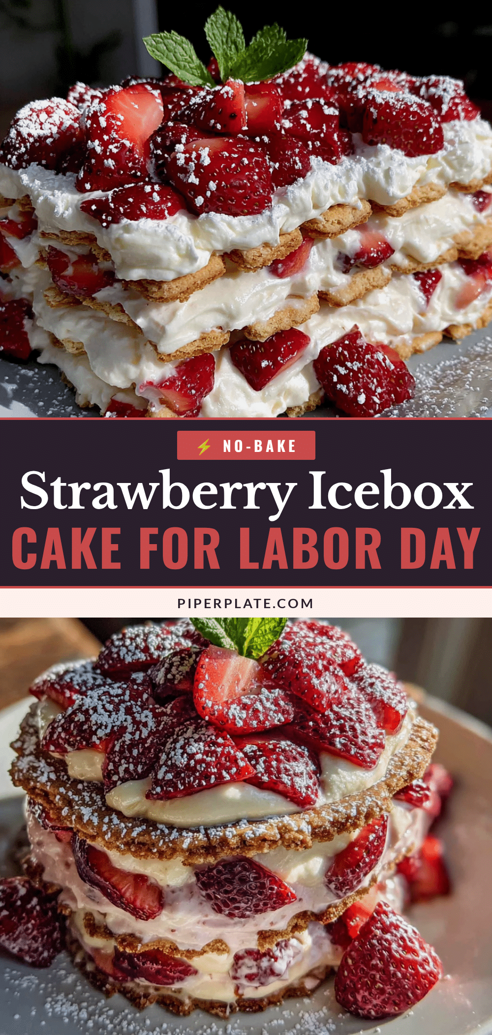 no-bake strawberry icebox cake recipe