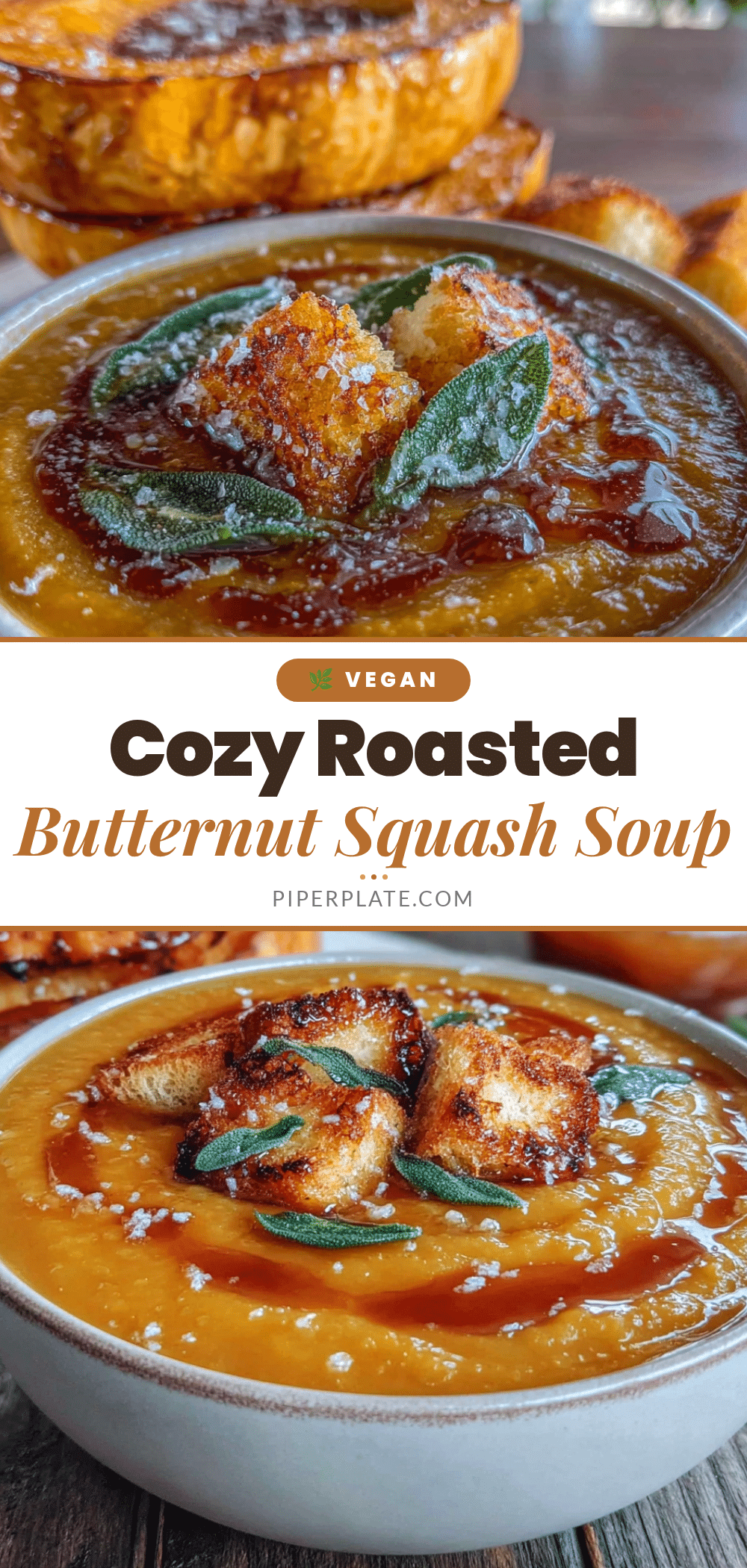 roasted butternut squash soup with sage brown butter recipe