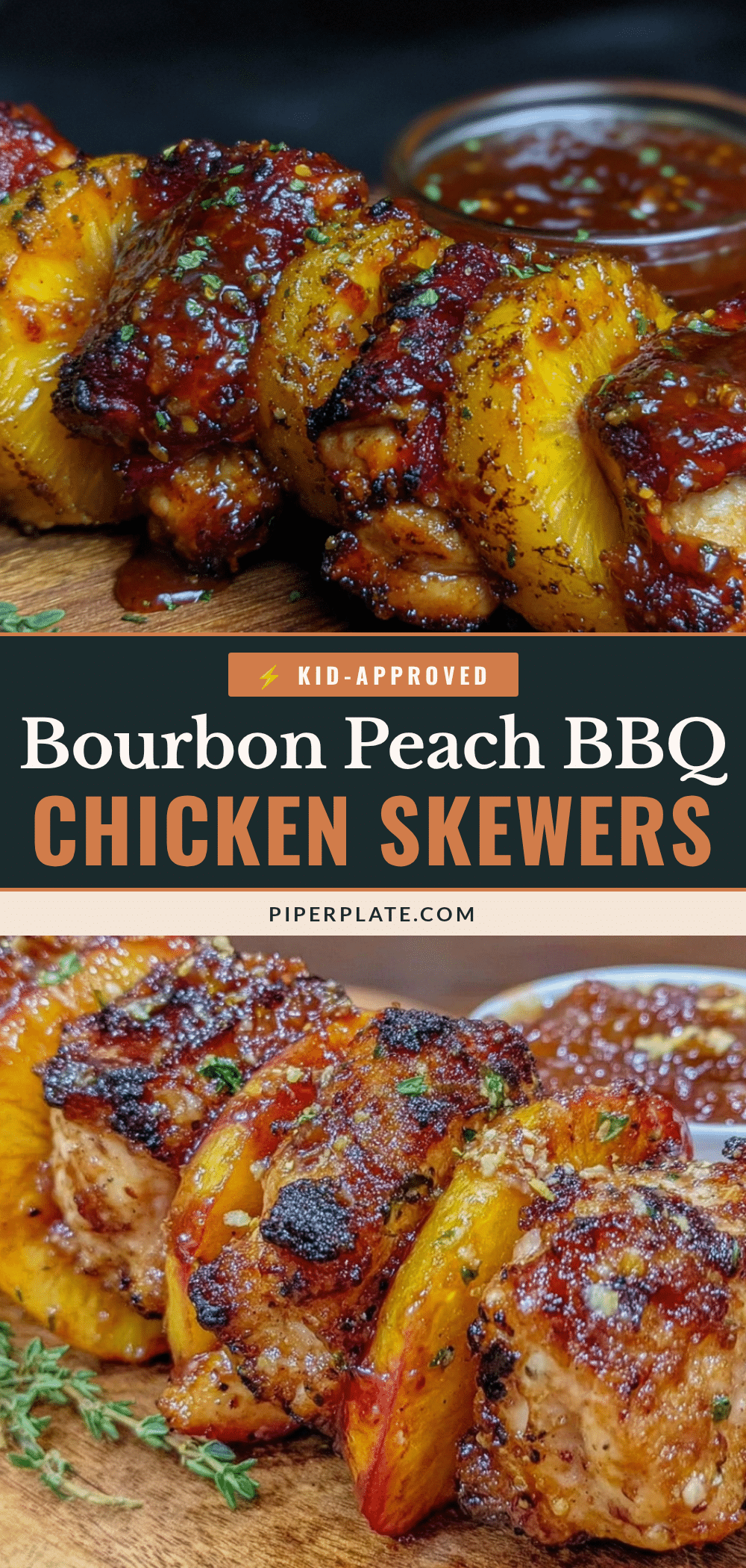 bourbon peach bbq chicken skewers recipe
