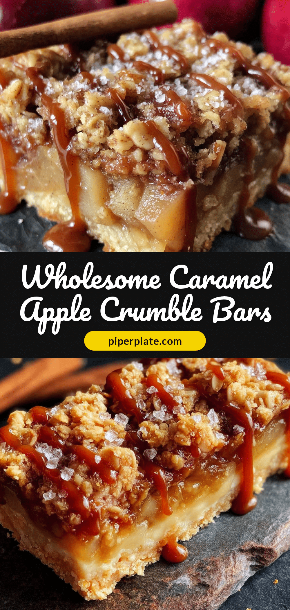 caramel apple crumble bars recipe