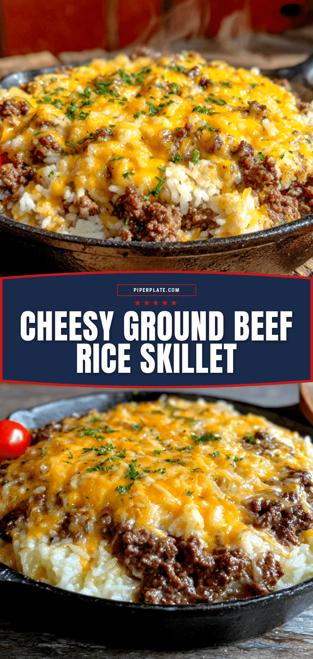 cheesy ground beef and rice skillet recipe