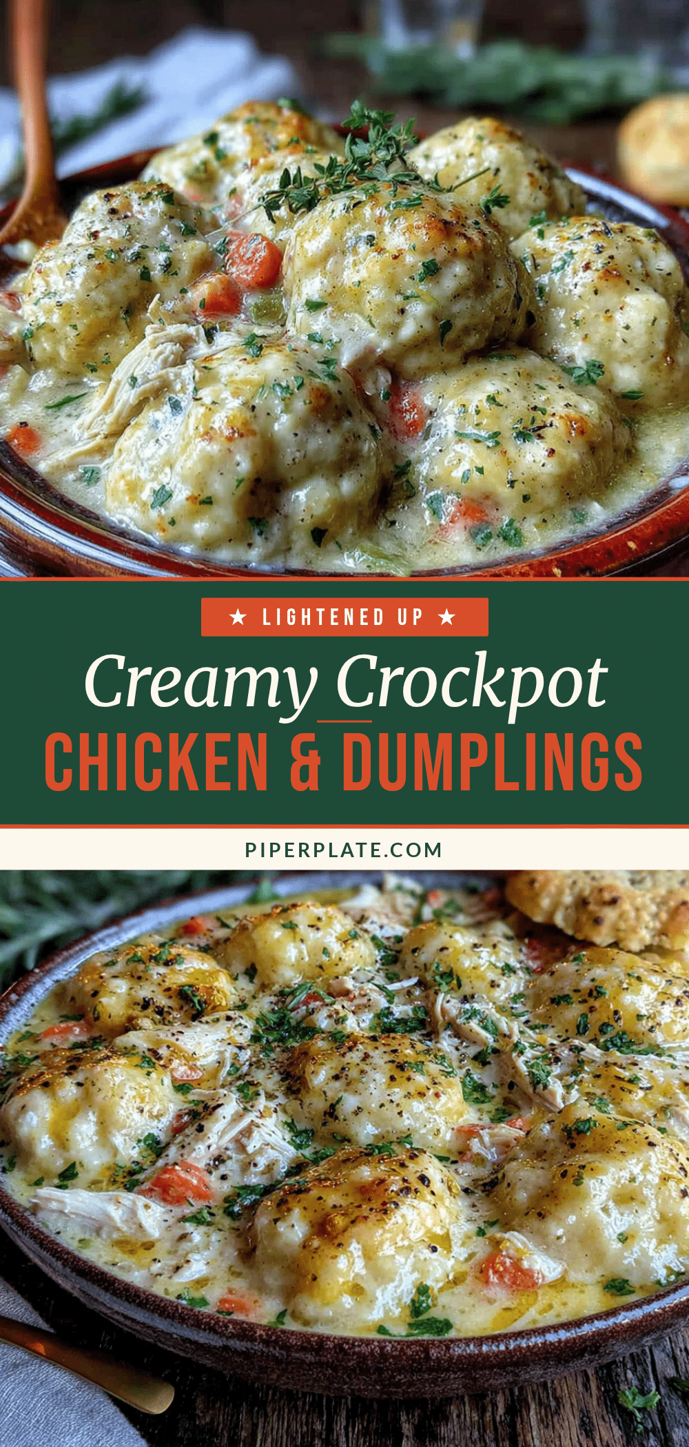 creamy crockpot chicken and dumplings lightened up recipe