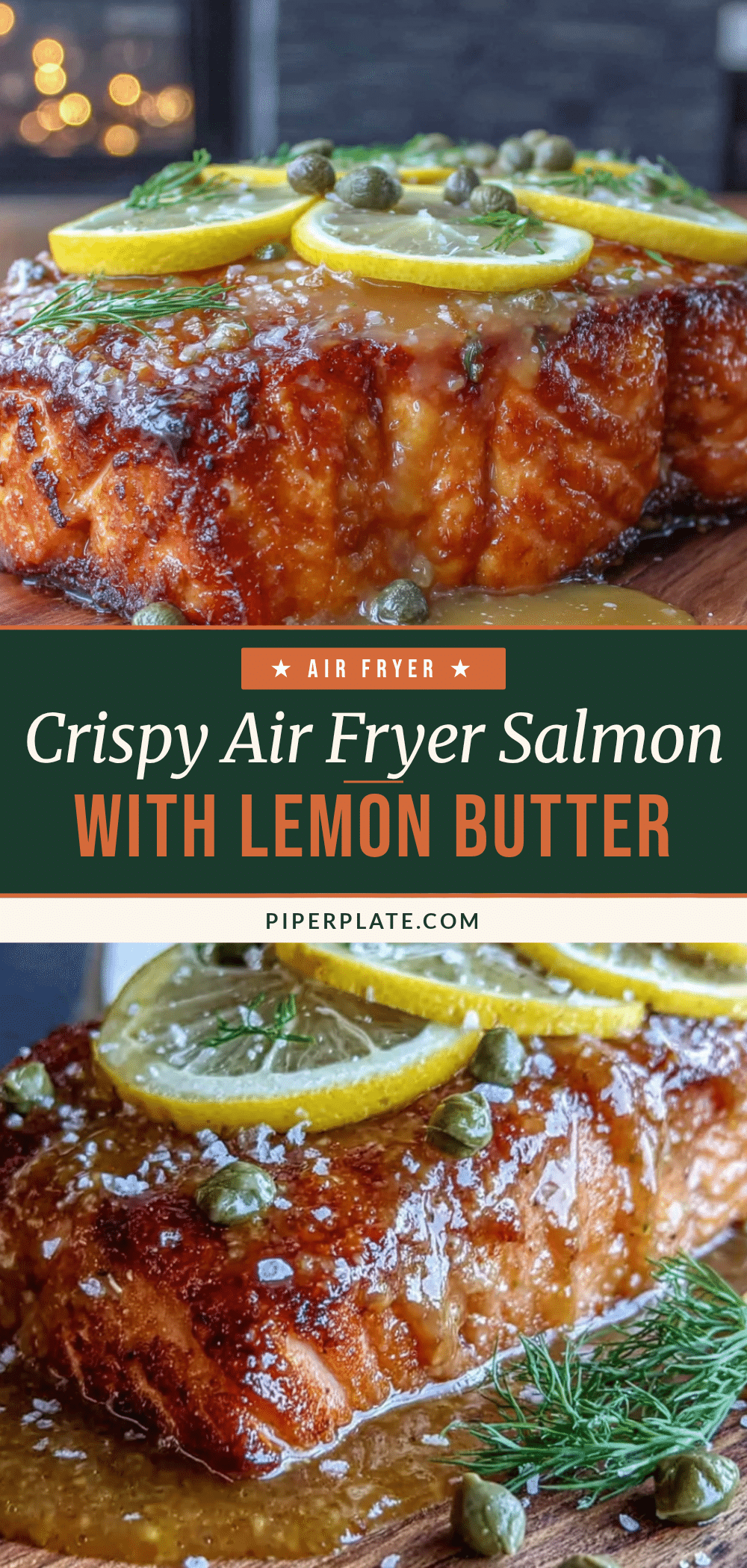 crispy air fryer salmon with lemon butter recipe