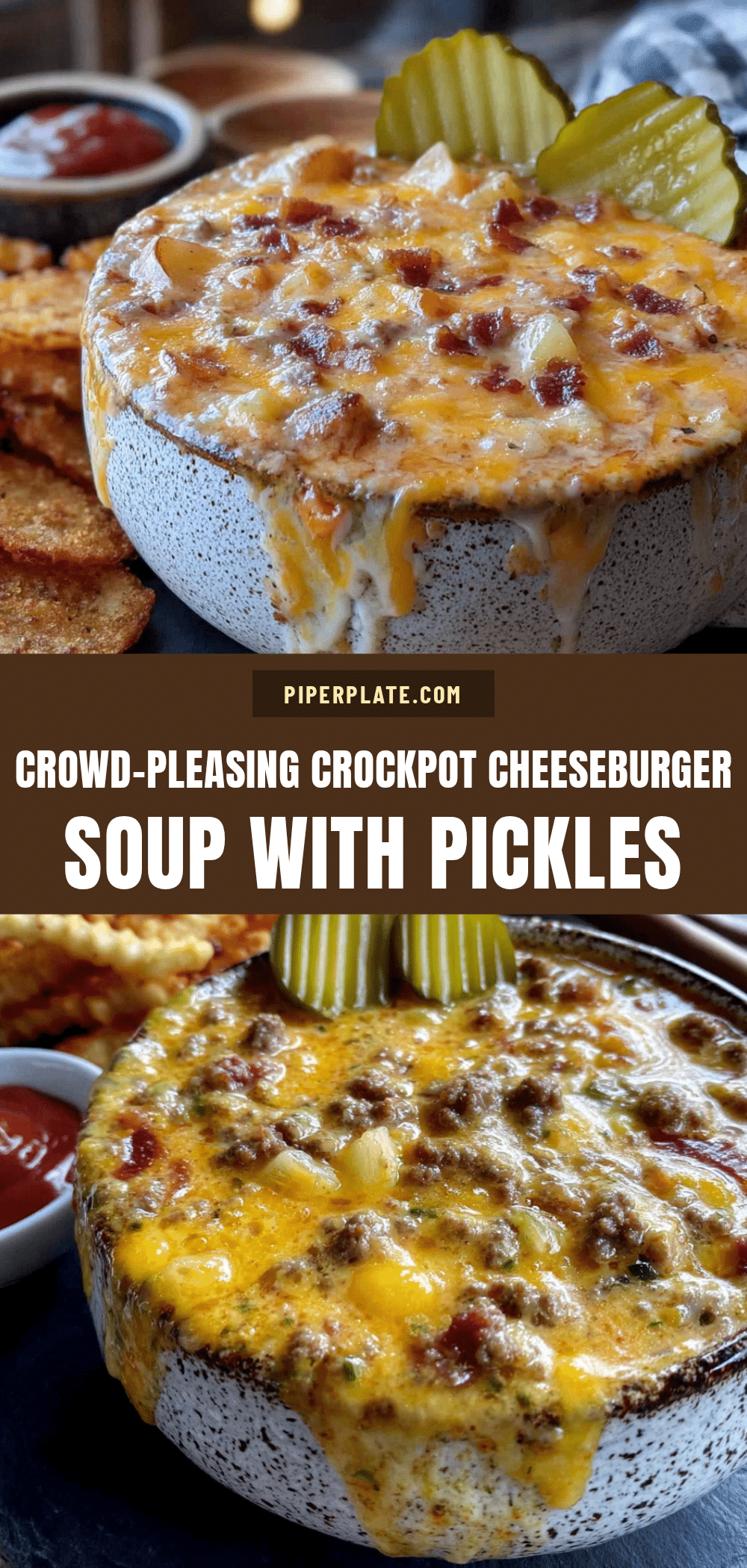crockpot cheeseburger soup with pickles recipe