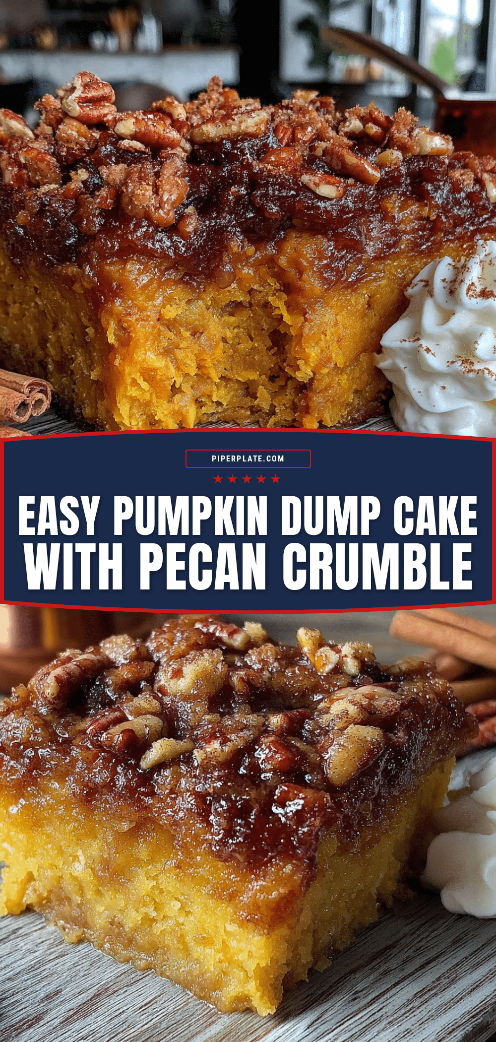 easy pumpkin dump cake with pecan crumble recipe