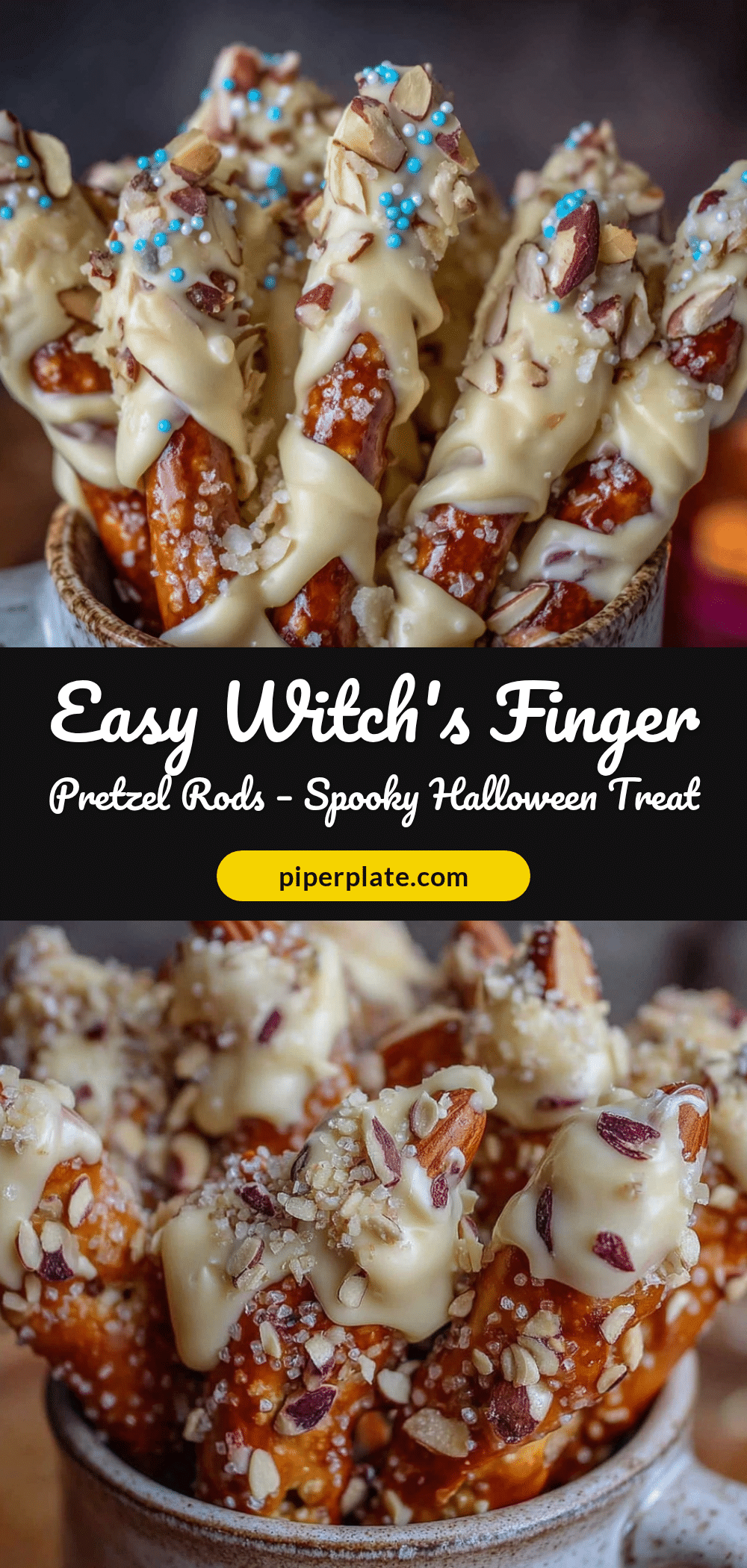 Easy Witchs Finger Pretzel Rods recipe