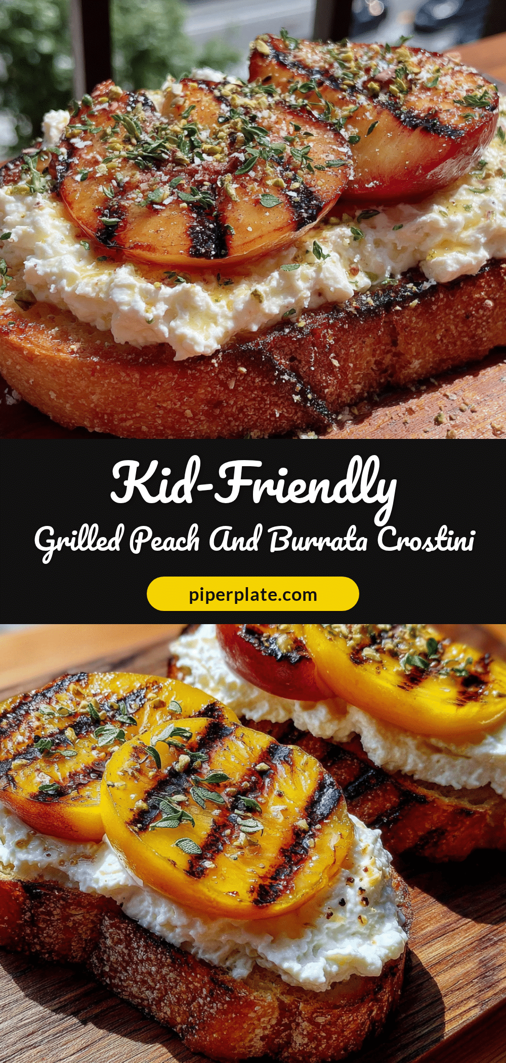 grilled peach and burrata crostini recipe