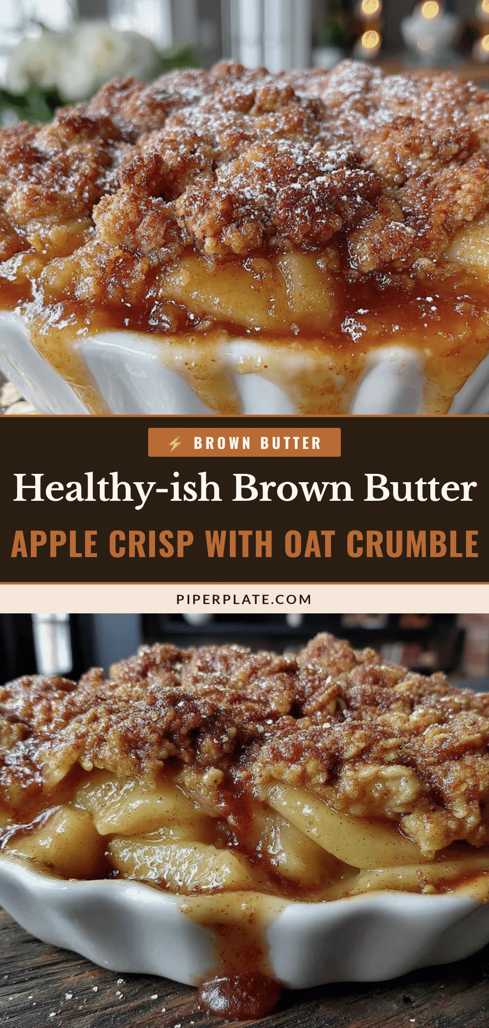 healthy-ish brown butter apple crisp recipe