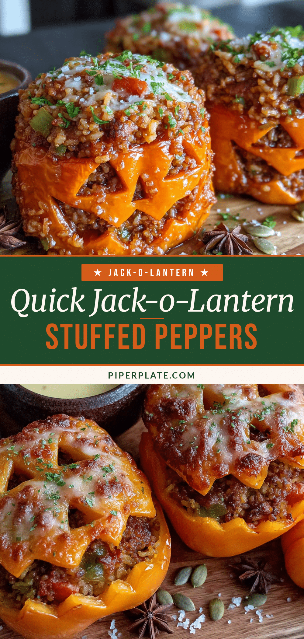 jack-o-lantern stuffed peppers recipe