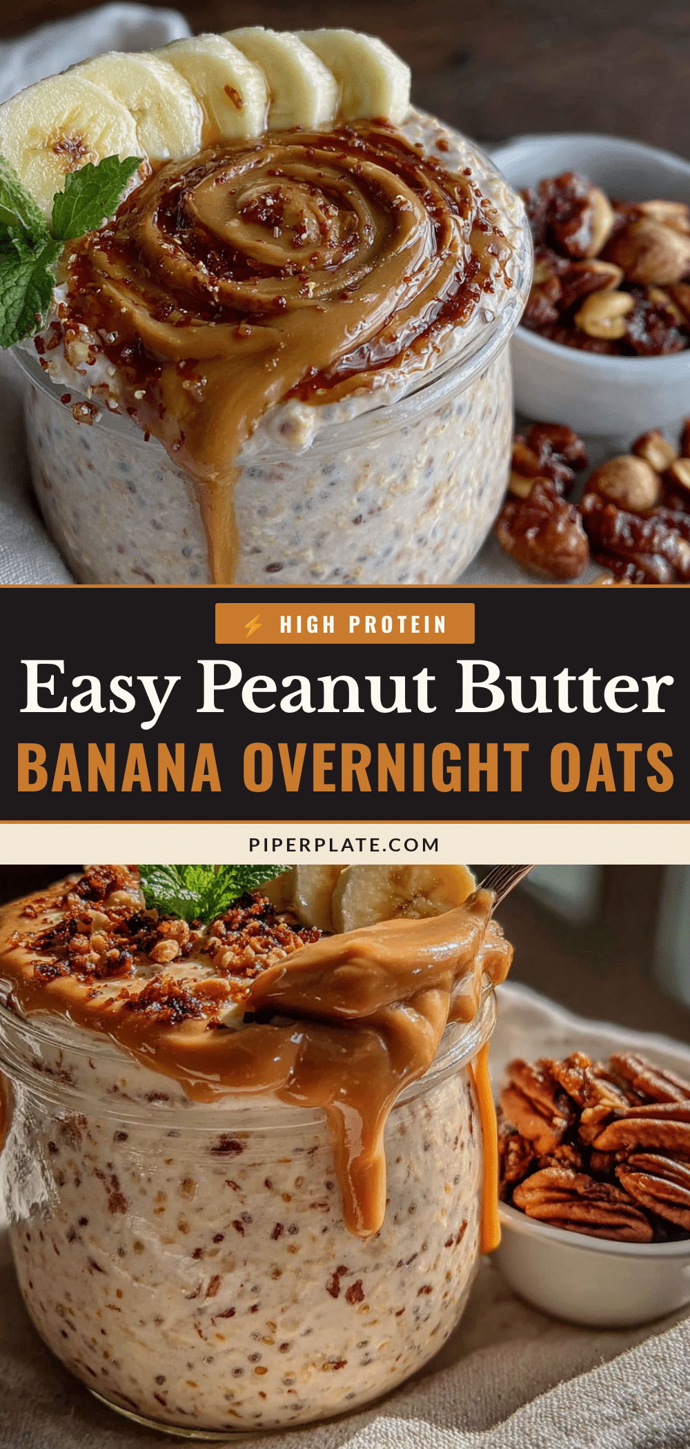 peanut butter banana overnight oats recipe