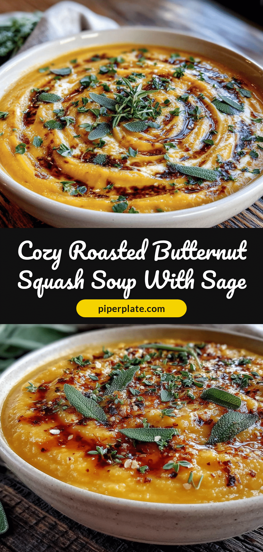 roasted butternut squash soup with sage brown butter recipe