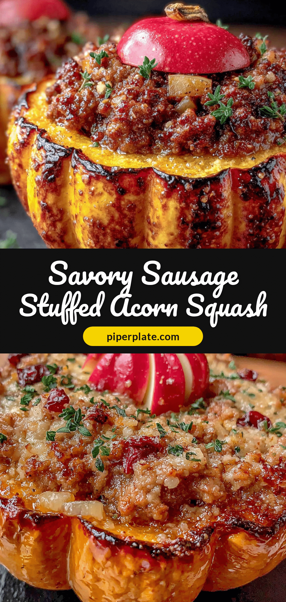savory sausage stuffed acorn squash with apples recipe