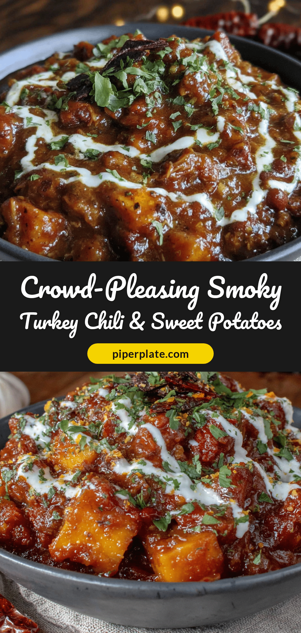 smoky turkey chili with sweet potatoes recipe