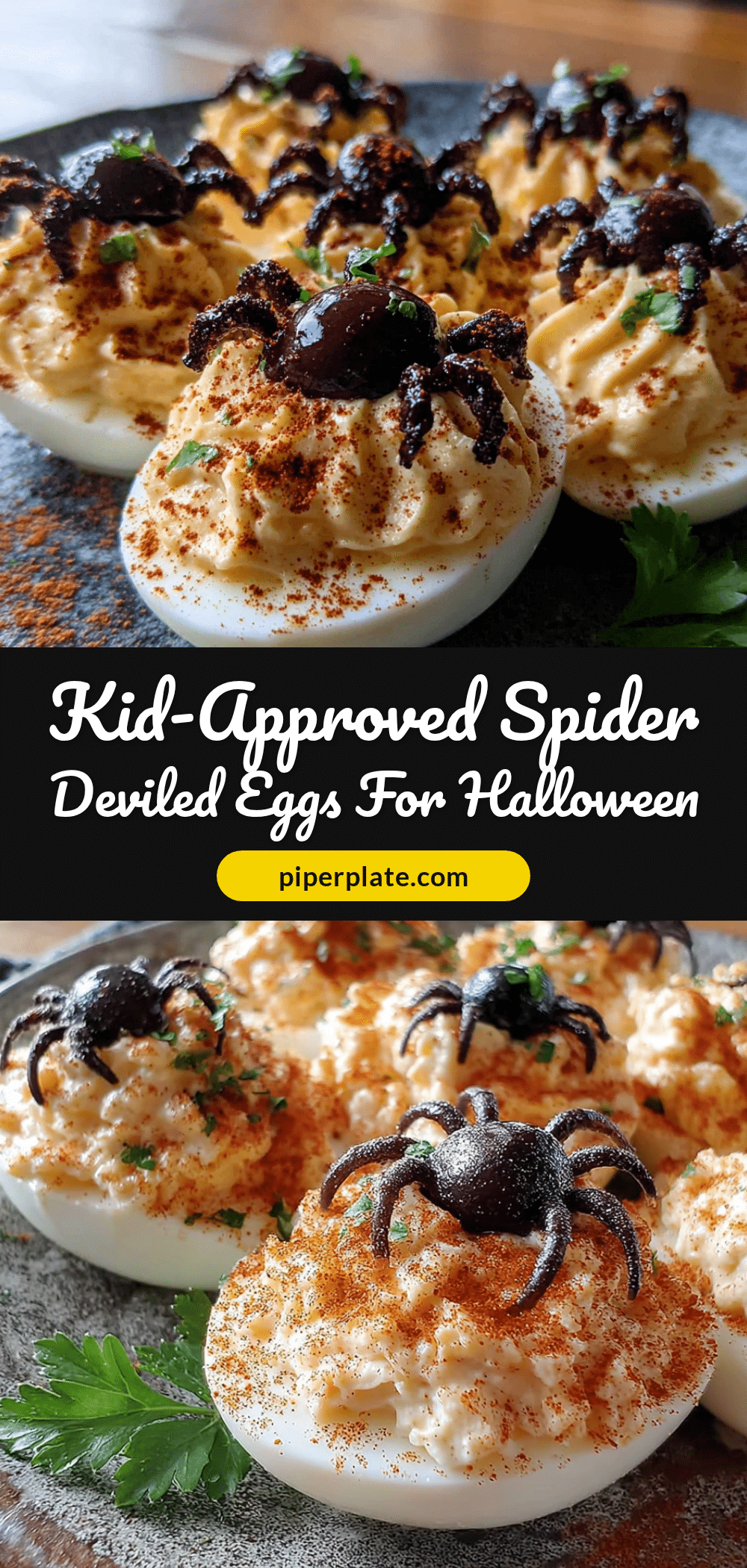 spider deviled eggs recipe