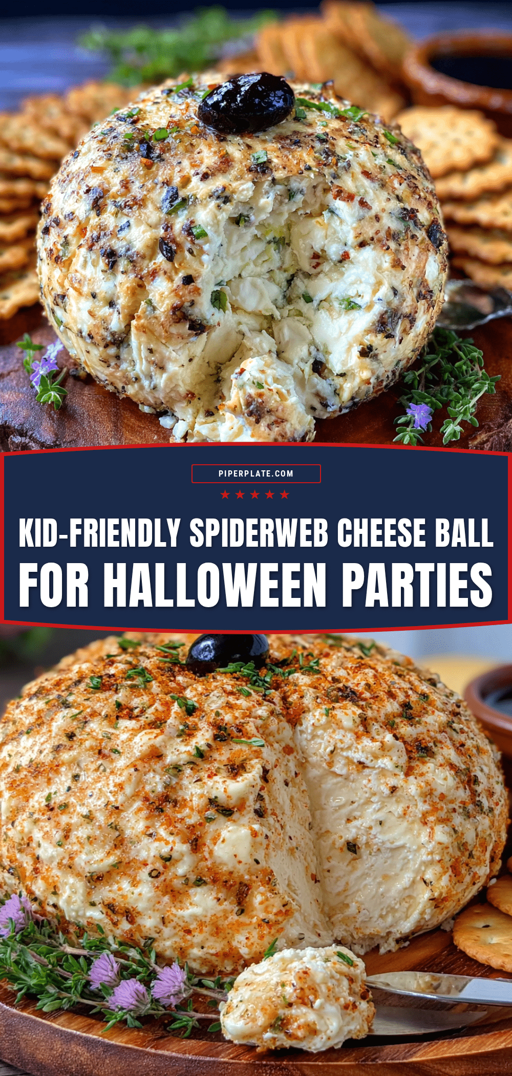 spiderweb cheese ball recipe