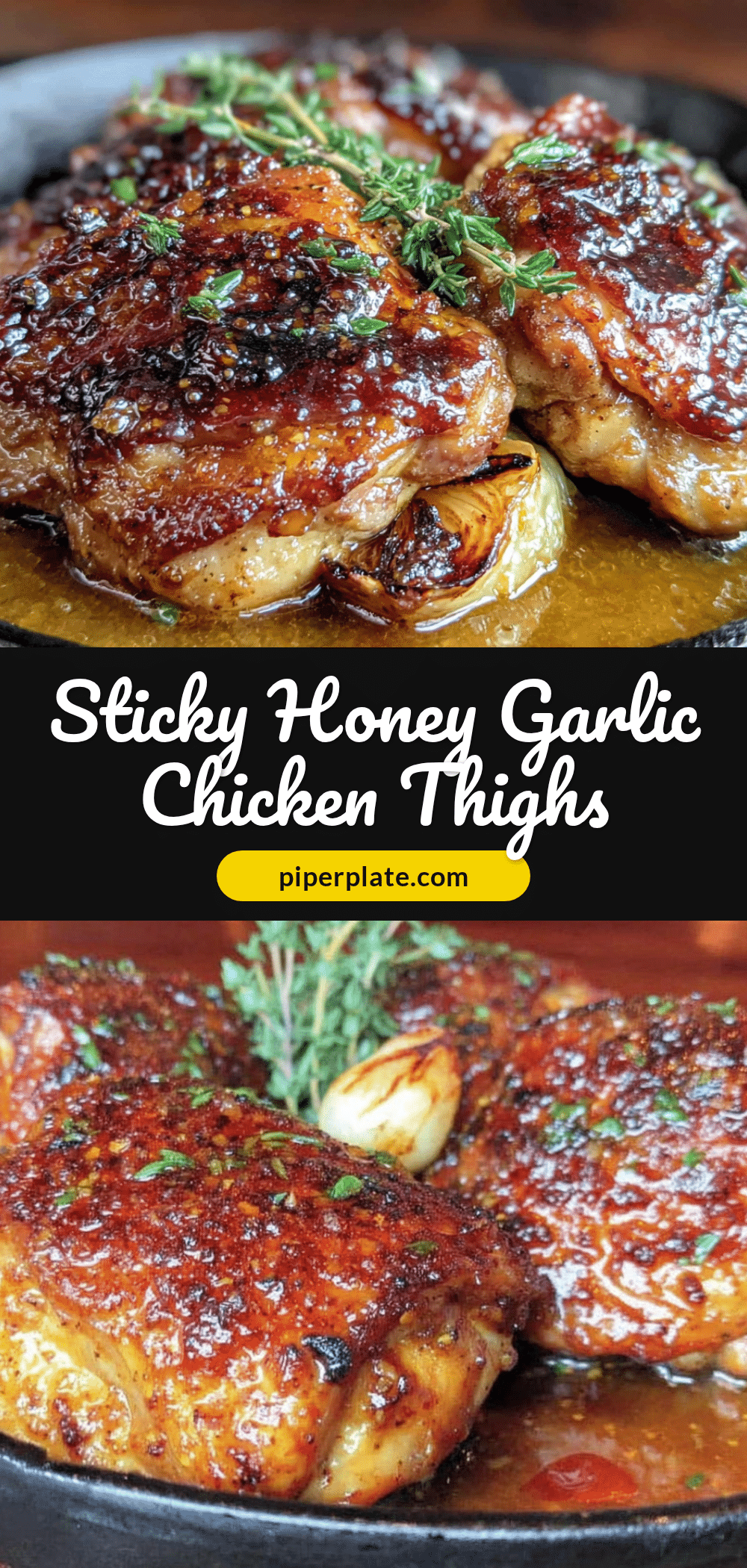 sticky honey garlic chicken thighs recipe