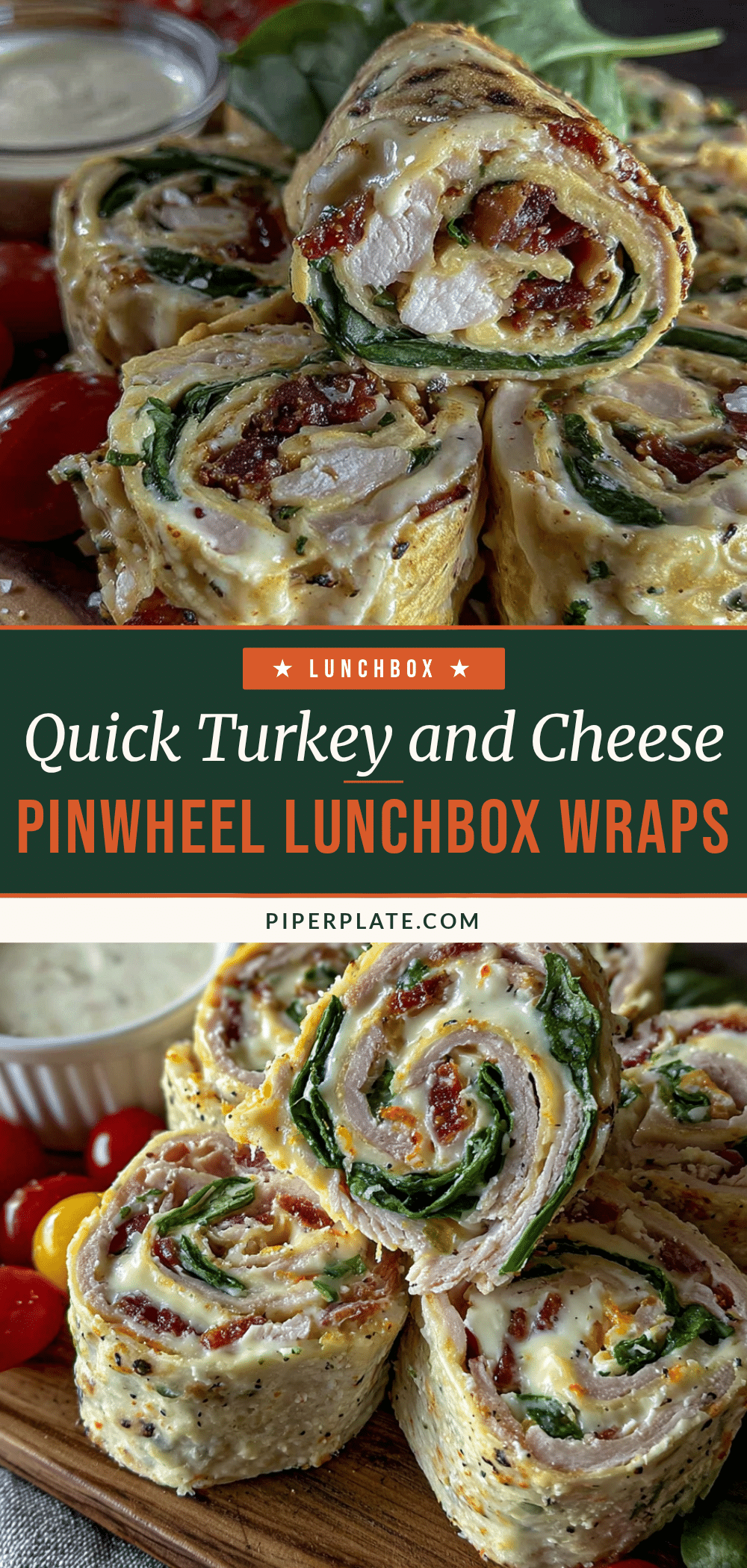 turkey and cheese pinwheel wraps recipe